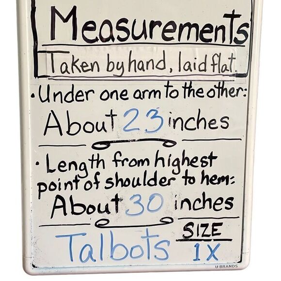 Talbots black and white check cotton classic tab sleeve button shirt 1X - Picture 12 of 12